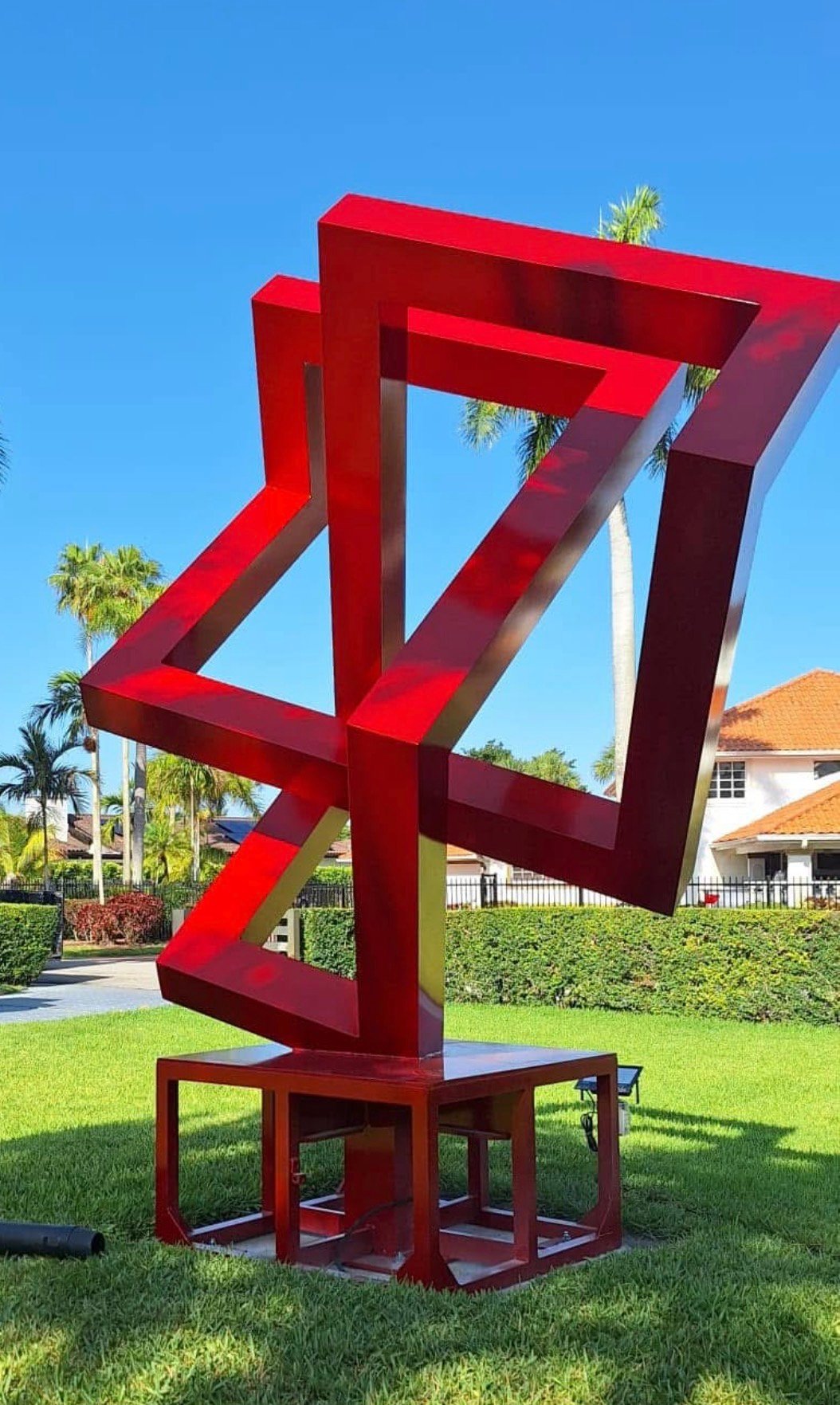 Gloss Red Steel Sculpture